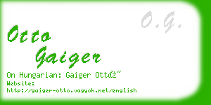 otto gaiger business card